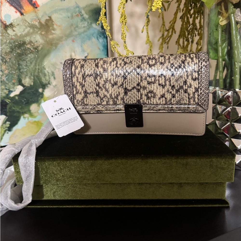 Coach Snake Print and Gray Crossbody Bag / NWT